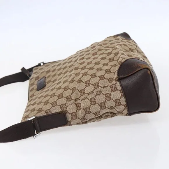 GUCCI GG Canvas Shoulder Bag Beige Silver 110054 Auth 151886 - Picture 4 of 16